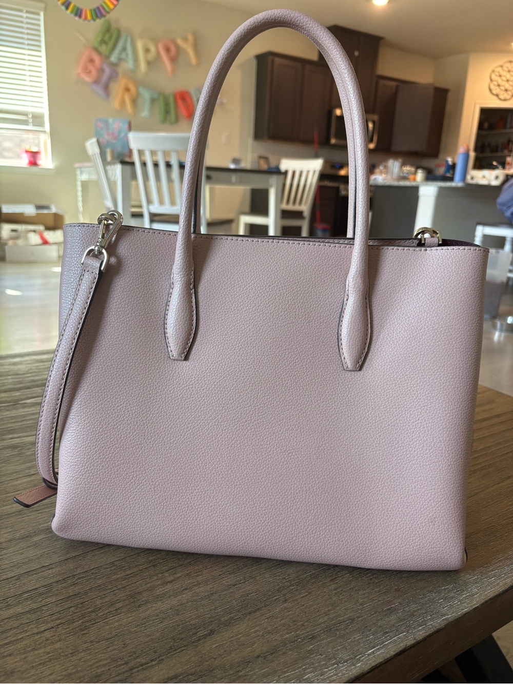 Kate Spade Blush Pink Pebbled Leather Tote Crossbody Bag - Picture 3 of 8